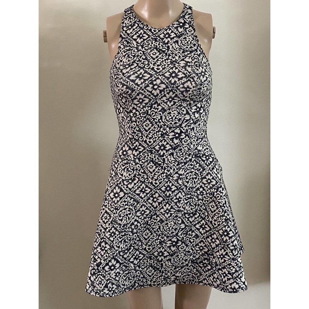 Abercrombie & Fitch Floral Fit&Flare Drop Waist Sleeveless Knit Dress Size XS